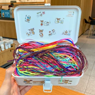 แฟชั่นเกาหลีทอผมเชือกที่มีสีสันสกปรกเชือกถักแฟชั่นเด็กที่มีสีสันริบบิ้นเชือกคาดศีรษะ