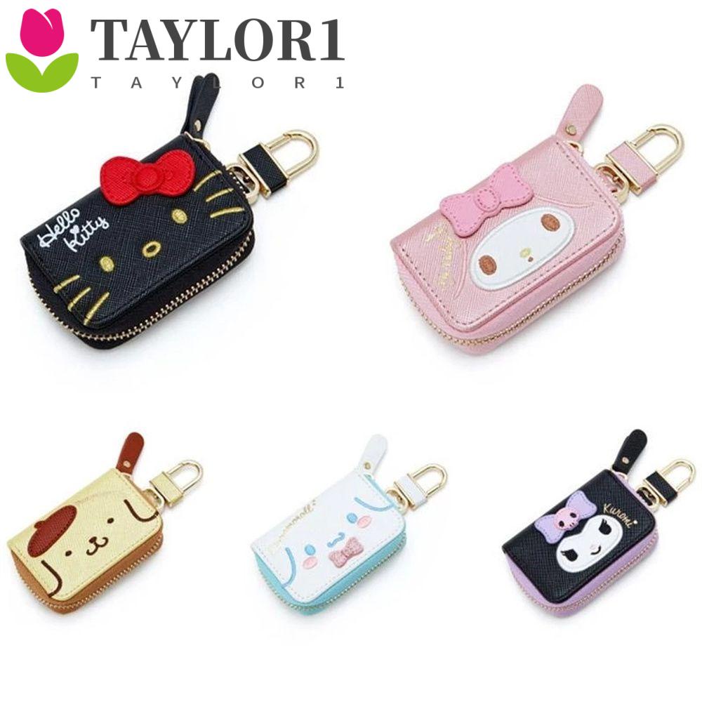 Taylor1 กระเป๋าสตางค์ใส่กุญแจรถยนต์ ลายมายเมโลดี้ ซินนาม่อนโรล มีซิป พร้อมพวงกุญแจ
