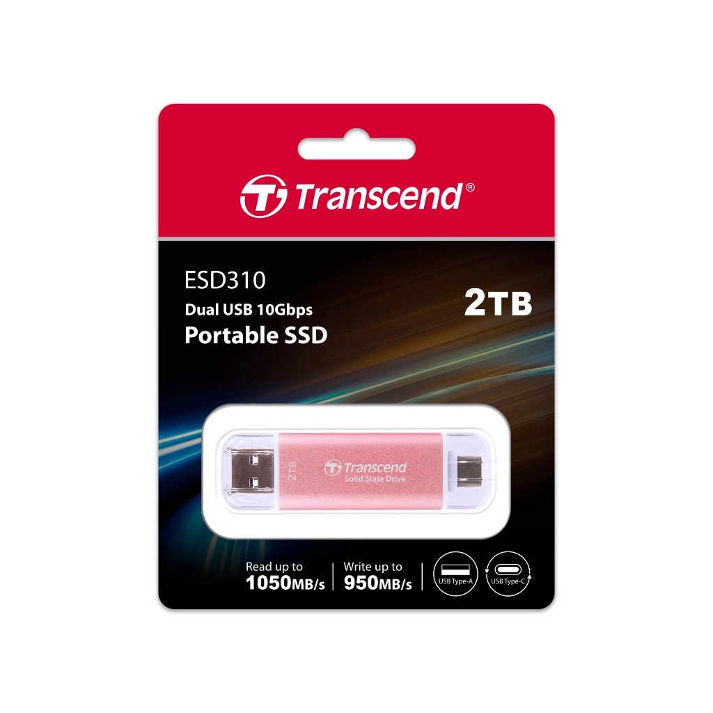 Transcend External SSD smallest 2TB : ESD310P : Type-A and Type-C  รับประกัน 5ปี TS2TESD310P