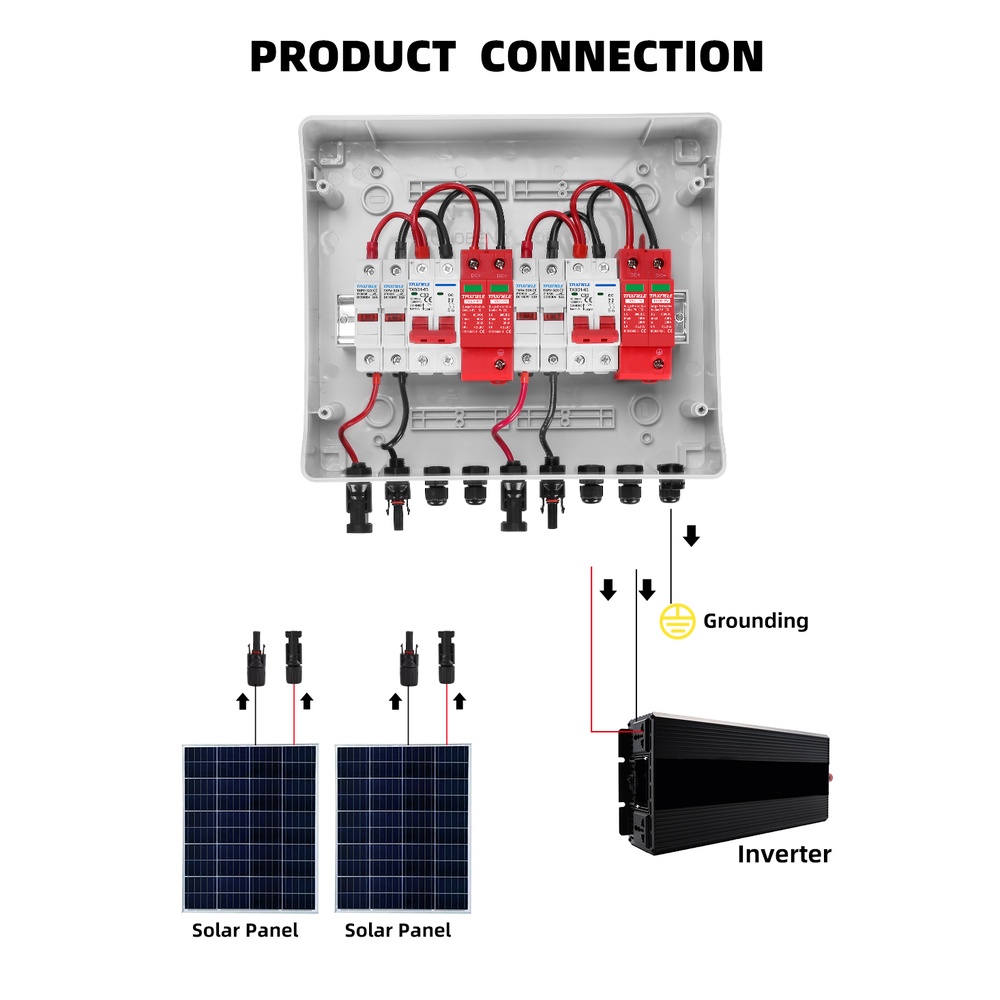 กล่องฟิวส์ไฟกระชาก PV พลังงานแสงอาทิตย์ 2 อินพุต 2 ออก 2 DC 600V MCB SPD กันน้ํา IP65 - รูปที่ 7