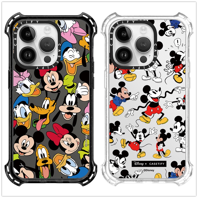 Casetifg เคสโทรศัพท์มือถือ ซิลิโคน TPU ใส กันกระแทก ลายการ์ตูนมิกกี้เมาส์ พร้อมกล่อง สําหรับ iPhone 11 12 13 14 15 Pro Max