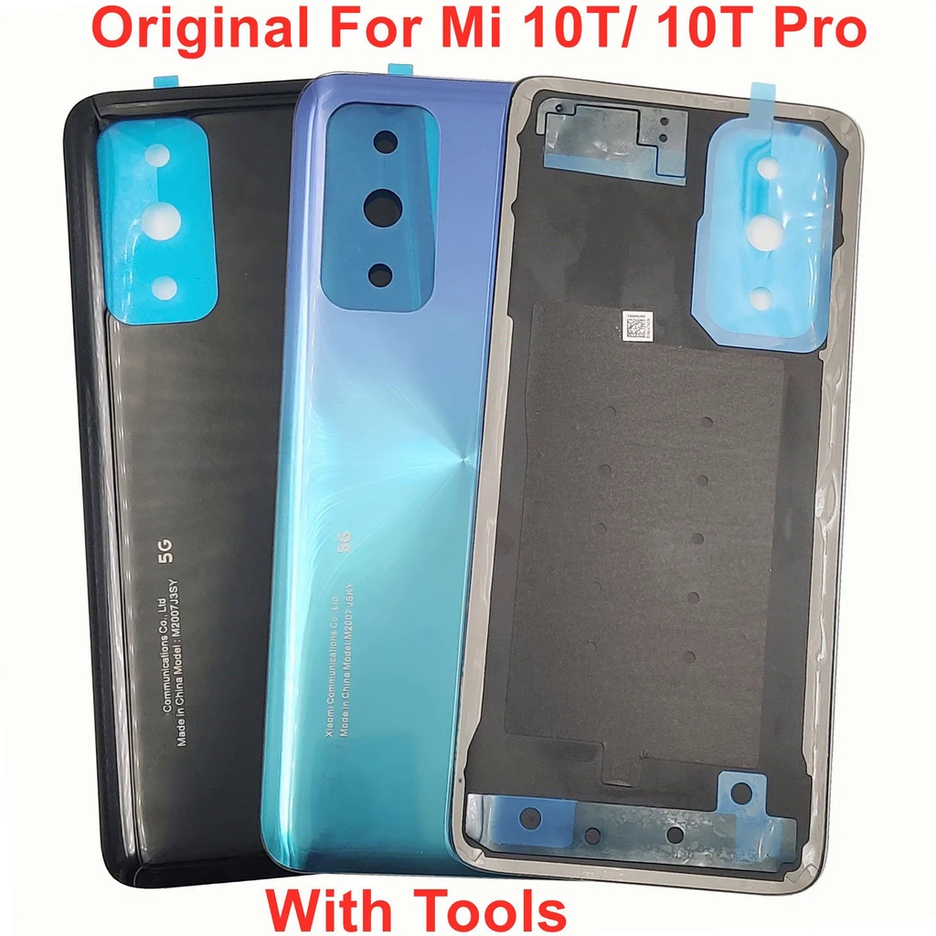 ของแท้ ฝาครอบแบตเตอรี่ แบบแข็ง พร้อมกาว สําหรับ Xiaomi Mi 10T 10T Pro 5G Mi 10T Pro