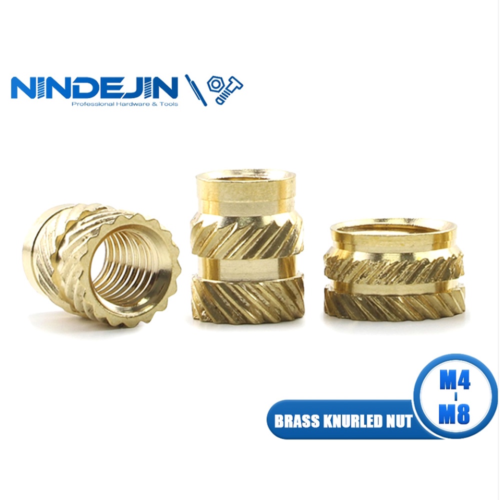 Nindejin น็อตทองเหลือง M4 M5 M6 M8 สําหรับเครื่องพิมพ์ 3D แล็ปท็อป 5-20 ชิ้น