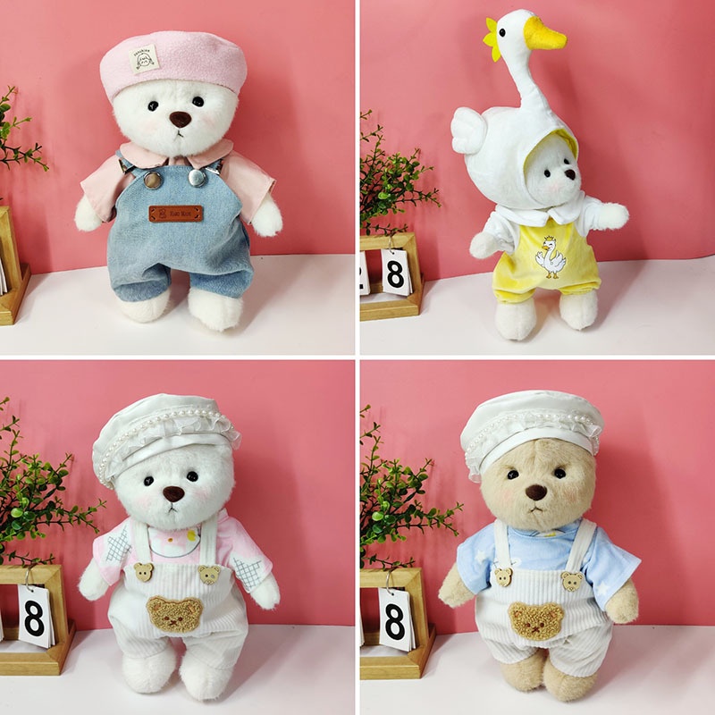 ชุดเสื้อผ้าตุ๊กตาหมี Lena Bear 30 ซม. 30 ซม. แบบเปลี่ยน สําหรับเด็กผู้หญิง