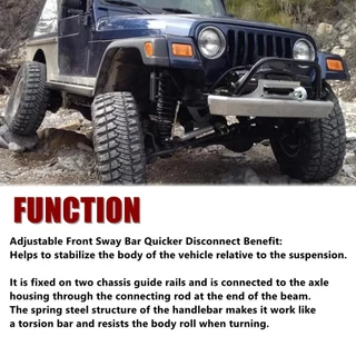 ปรับด้านหน้า Sway Bar Links Quicker Disconnects Fit สําหรับ Wrangler 1998-2006 TJ Cherokee 1984-2001 XJ พร้อม 2.5 "-6" ยก Fit สําหรับ Jeep Wrangler JL 2019-2022