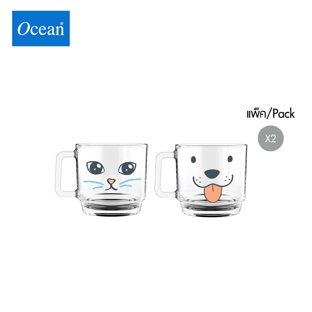 Ocean - ชุดแก้วกาแฟ HAPPY PAWS - DOGGY & KITTY