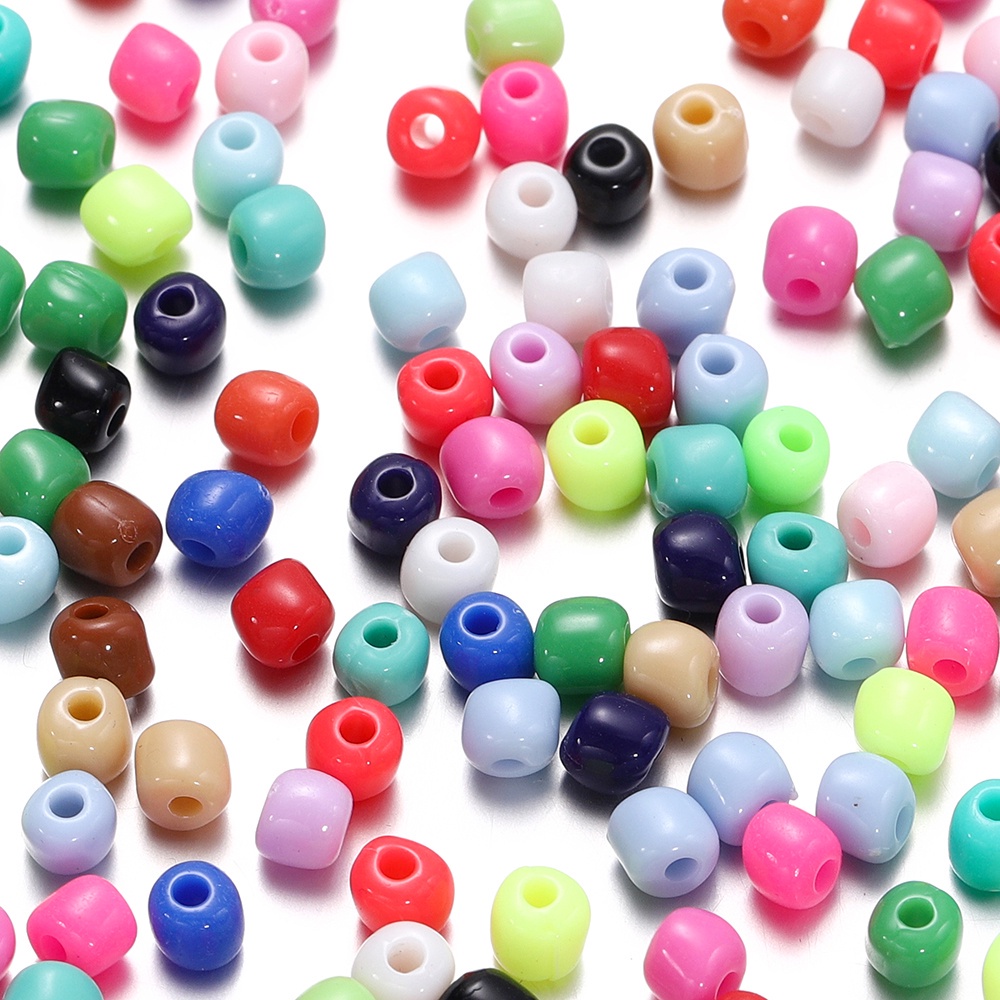 ลูกปัดอะคริลิคทราย 50/100 ชิ้น 4×4.5มม. สำหรับ DIY สร้อยข้อมือ สร้อยคอ ของขวัญวันเกิด