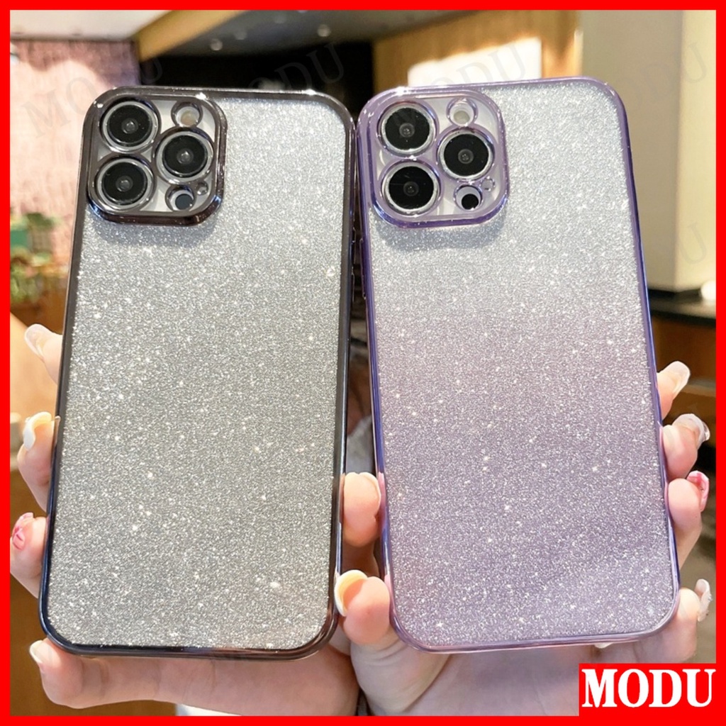 เคส IPhone 15 PRO MAX PLUS 6 6S 7 8 PLUS X XS XR XS MAX โปร่งใส ไล่ระดับสี แฟลชผง เคสโทรศัพท์ ป้องกัน