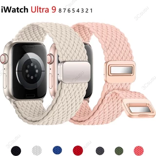 [สต็อกท้องถิ่น] สายนาฬิกาข้อมือไนล่อนถัก สําหรับ Apple Watch 44/40/45/49 มม. 41 มม. 38 มม. iWatch series se 7 3 5 6 8 9 Ultra Ultra2