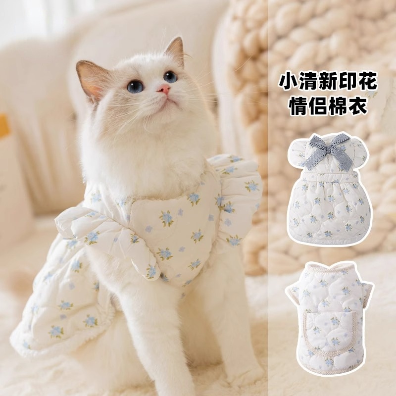 เสื้อผ้าสัตว์เลี้ยง ผ้าฝ้าย แบบสองขา สําหรับคู่รัก แมว