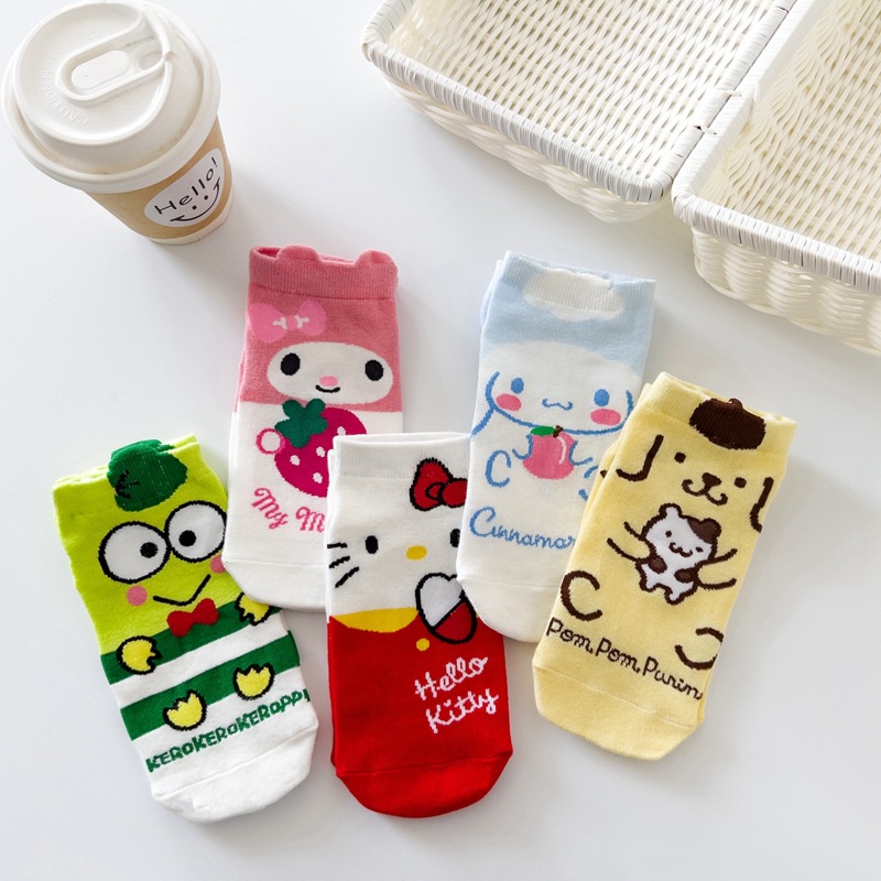 SANRIO แฟชั่น ซานริโอ ถุงเท้าผู้หญิงถุงเท้าถุงเท้าการ์ตูน