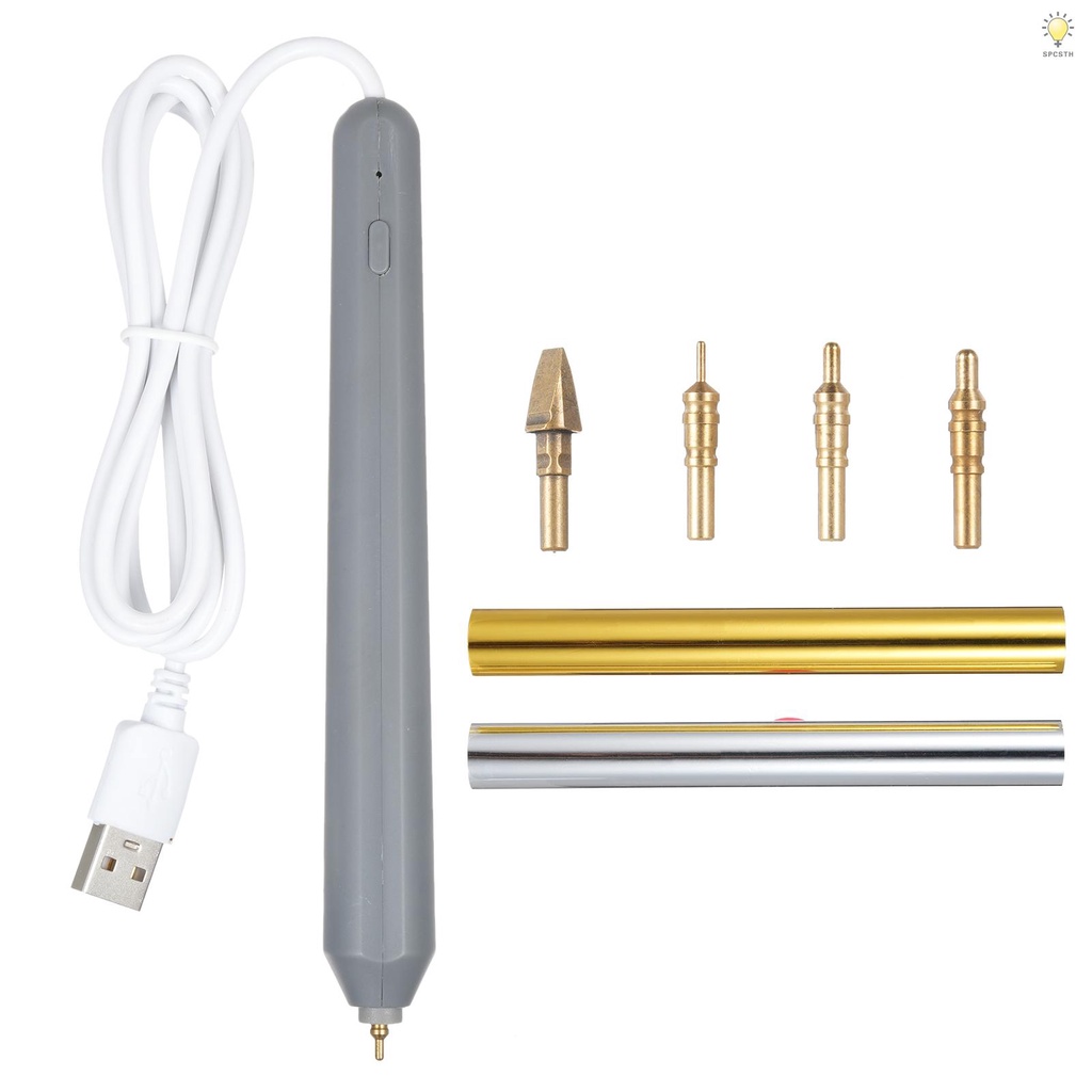 Cos ชุดปากกาฟอยล์ความร้อน USB สีทอง และสีเงิน พร้อมสายเคเบิล USB DC5V สําหรับทํางานหัตถกรรม สมุดภาพ การ์ด