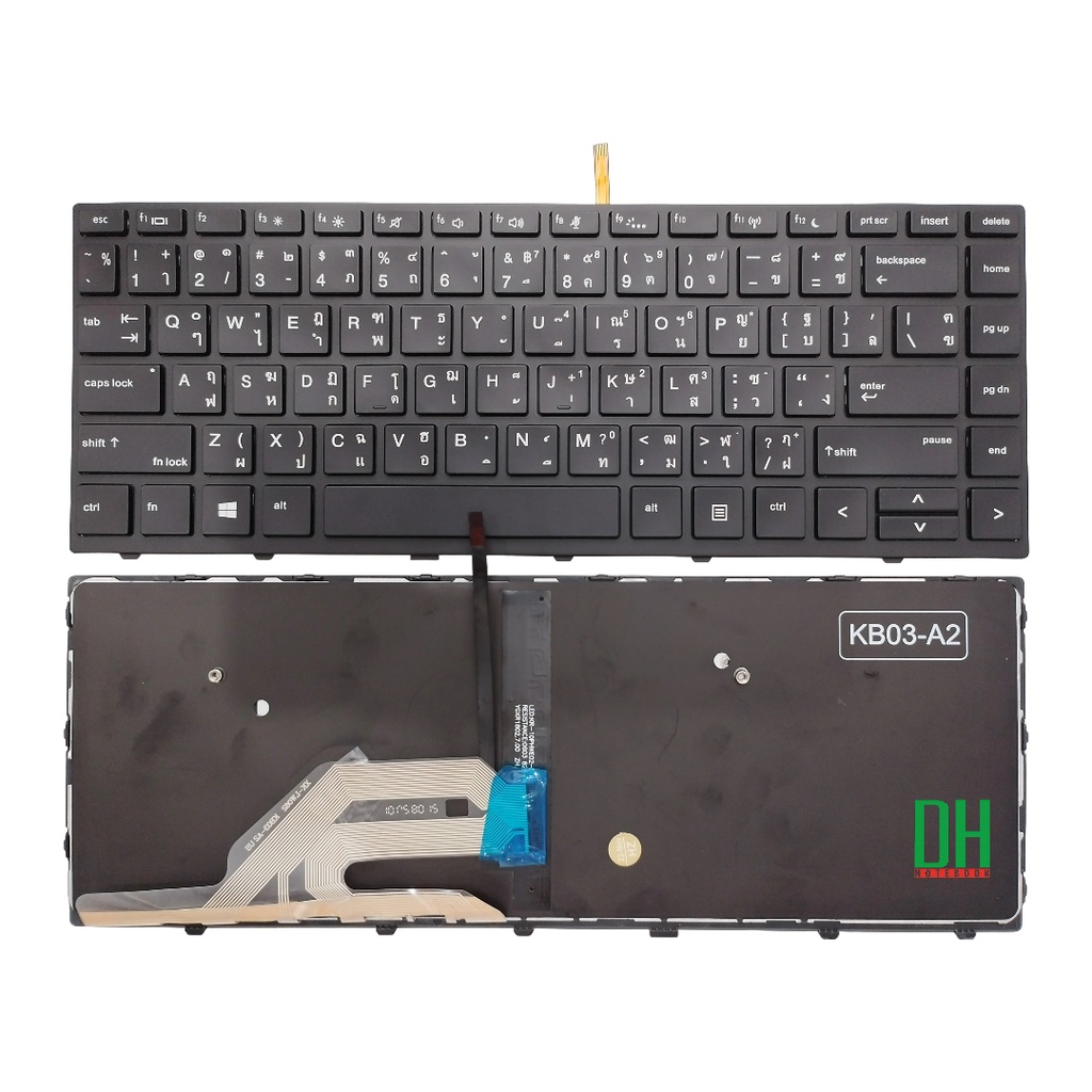 แป้นพิมพ์ คีย์บอร์ดโน๊ตบุ๊ค HP Probook 640 G4, 645 G4, 645 G5, 430 G5, 440 G5 Laptop Keyboard มีไฟ ไทย/อังกฤษ