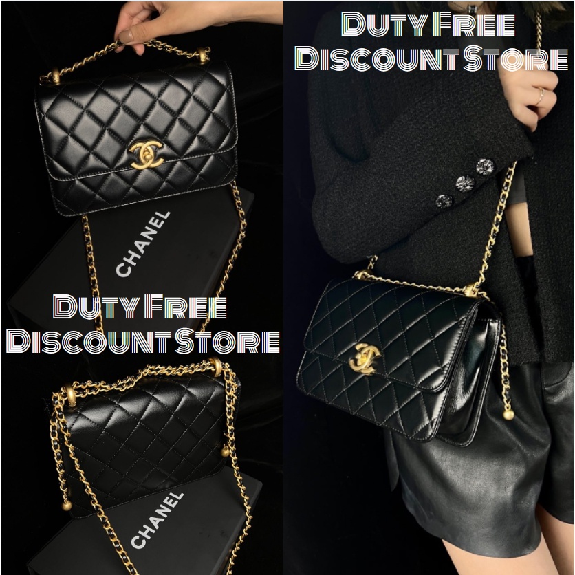 แบรนด์ใหม่และเป็นของแท้/Chanel 22BAG Chain Shoulder Strap Small Golden Ball Crossbody Bag