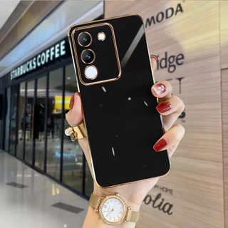 เคส Vivo V29E 5G V29 5G V27 5G V27E V25 V25E V23 5G V19 เคสโทรศัพท์มือถือ ขอบตรง แฟชั่น สําหรับ ZB