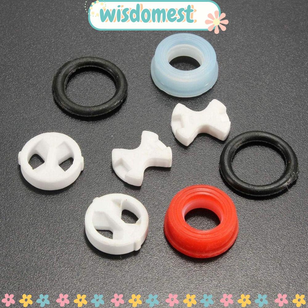 Wisdomest แกนวาล์วทองแดง เซรามิก ทรงกลม สีฟ้า สีแดง สําหรับก๊อกน้ําร้อน เย็น 1 ชุด