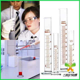 ZM. กระบอกตวง การตวงปริมาตร ชนิดแก้ว ขนาด 5ml 10ml 25ml 50ml 100ml Glass measuring cylinder