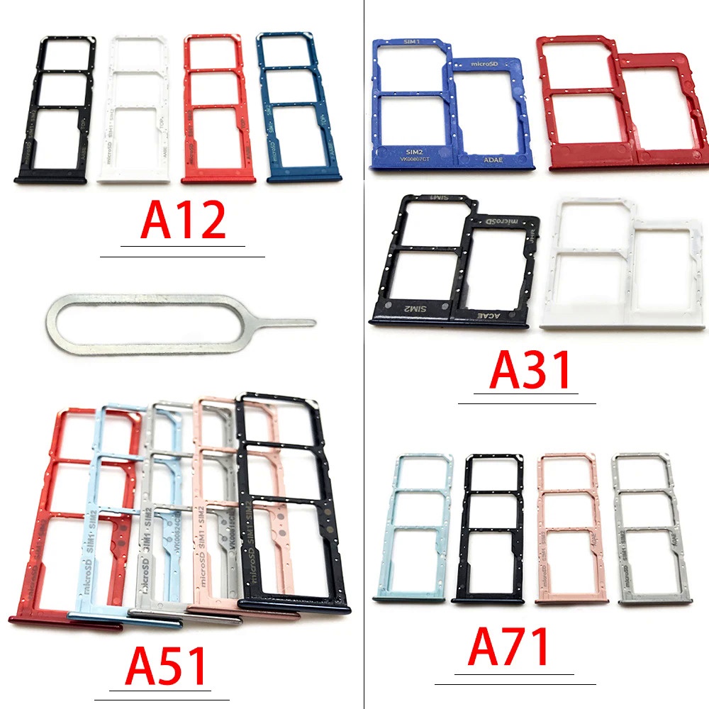 ถาดใส่ซิมการ์ด SD และซิมการ์ดคู่ พร้อมขา สําหรับ Samsung Galaxy A12 A31 A51 A71