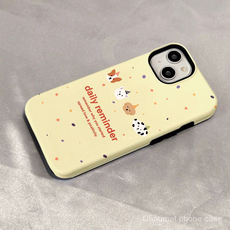 ใหม่ เคสโทรศัพท์มือถือแบบแข็ง กันกระแทก ลายการ์ตูนลูกสุนัขน่ารัก สําหรับ Iphone 13pro 14promax xr xsmax