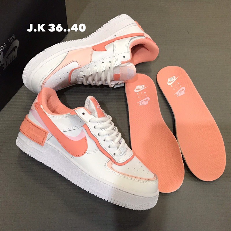 Hot sell!ราคาพิเศษ✨ Nike Air Force 1 Shadow - White Coral Pink (พร้อมกล่องไนกี้)  จ่ายเงินปลายทางได้💖