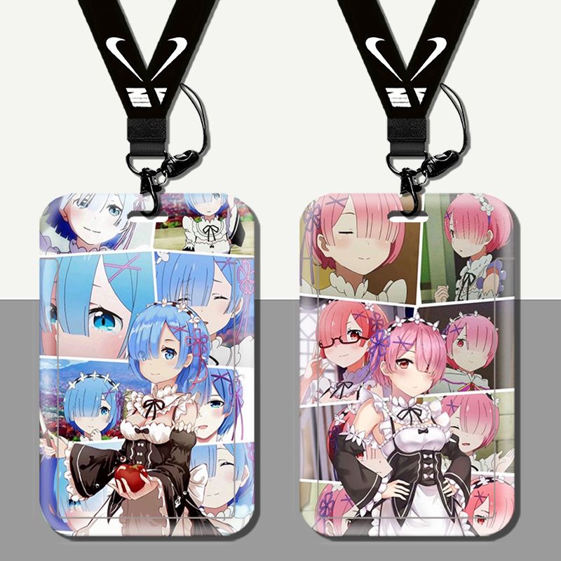 Re:Zero Ins DIY Student School Campus ID Card ปกแข็งพนักงาน ID Work ID Card Holder ที่วางแหวน