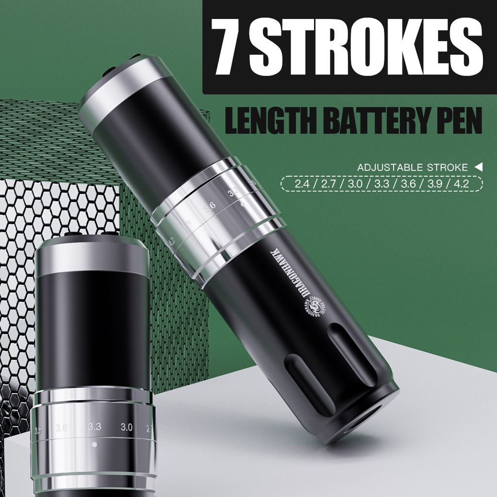 Dragonhawk X10 เครื่องสักปากกา 2 โหมด มอเตอร์ไร้เซลเลส หมุนได้ ใช้แบตเตอรี่ สําหรับแต่งหน้า
