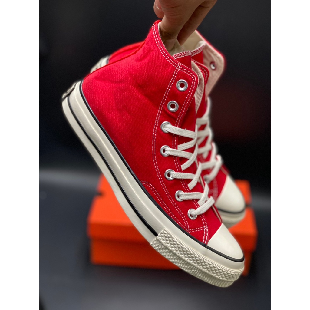 Converse Chuck Taylor 70's Hi สีแดง️หุ้มข้อ สินค้าพร้อมกล่องป้ายแท็กเกาหลี มีเก็บปลายทาง รองเท้า ne