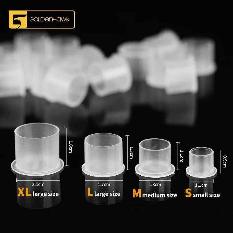 ถ้วยหมึกสัก พลาสติกใส แบบใช้แล้วทิ้ง 11 มม. 13 มม. 17 มม. 21 มม. 100 ชิ้น