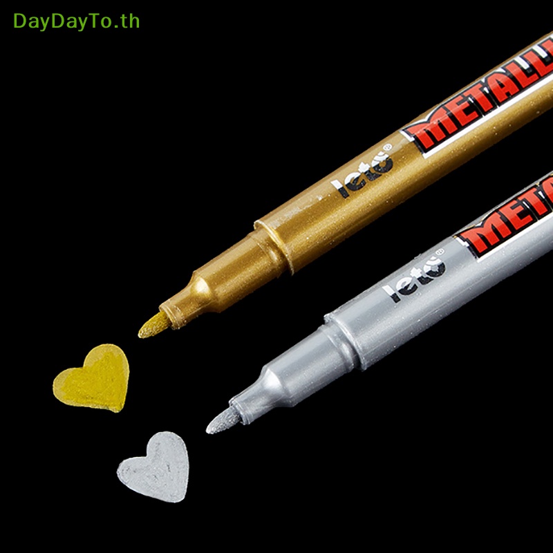 Daydayto ปากกามาร์กเกอร์ สีเมทัลลิก สีทอง สีเงิน สําหรับศิลปิน งานหัตถกรรม สมุดภาพ 1 ชิ้น