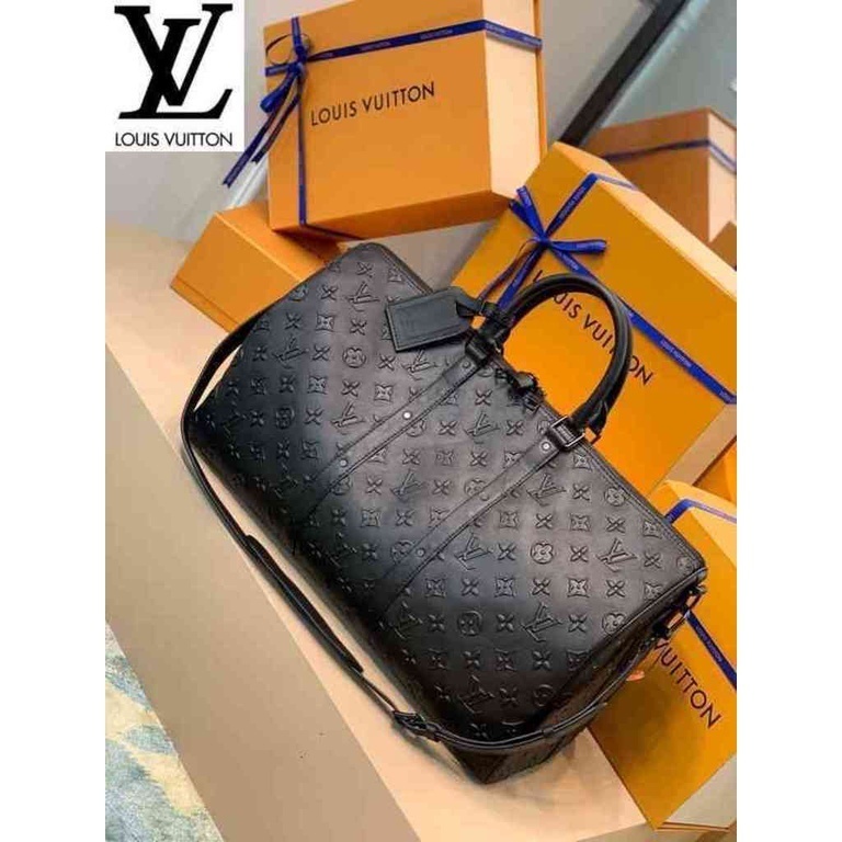 หลุยส์วิตตอง Louis Vuitton กระเป๋า lv m57963 keepall bandouliere 50 เดินทางผู้หญิงสีดำกระเป๋าถือกระเป๋าสะพายไหล่สาย cros