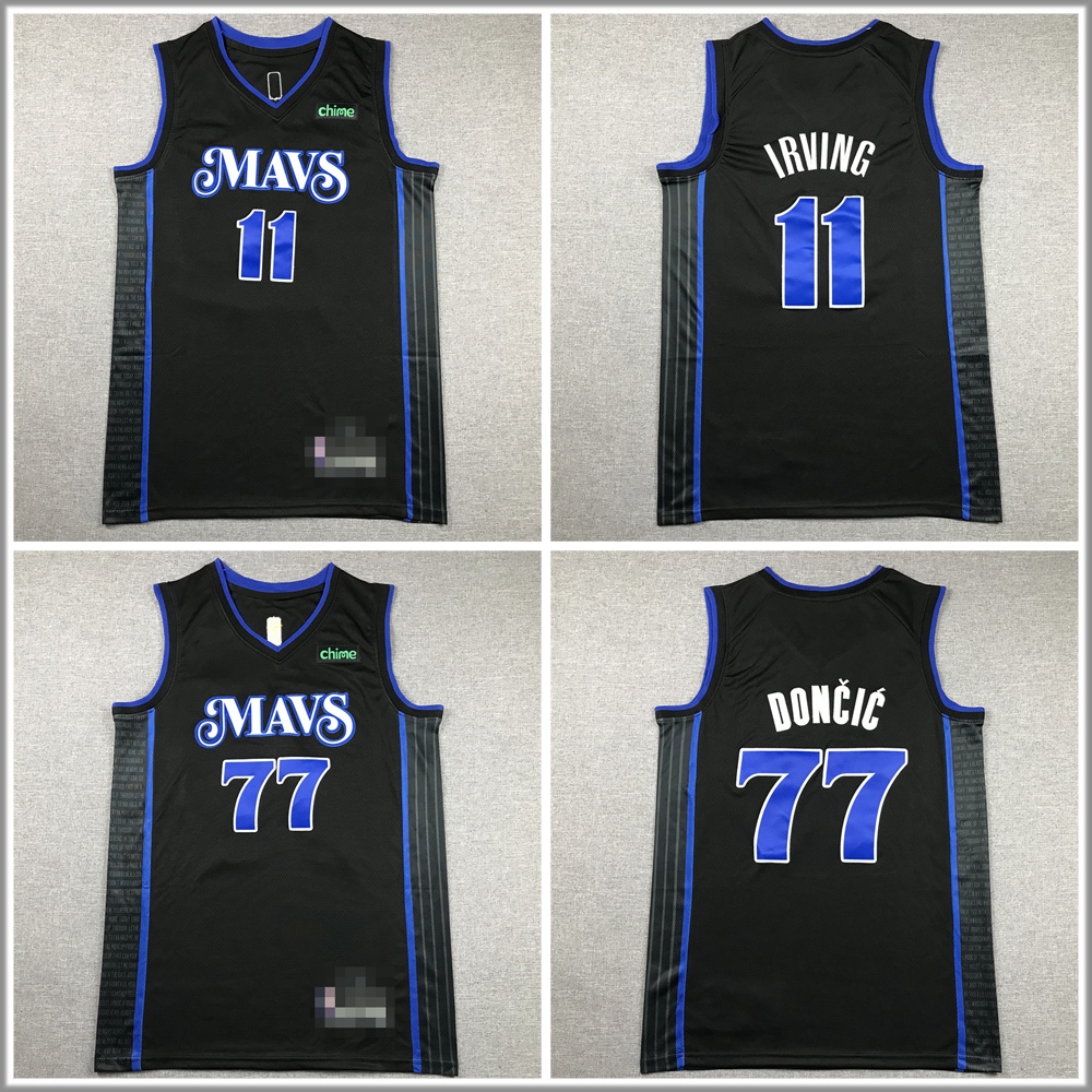 เสื้อกีฬาบาสเก็ตบอล ปักลาย Dallas Mavericks Irving Doncic Jersey สําหรับผู้ชาย 2024
