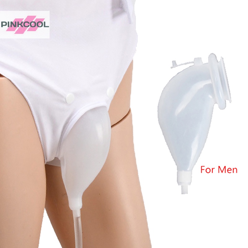 PINKCOOL กระเป๋าปัสสาวะ Collector Protable Mens โถปัสสาวะซิลิโคนช่องทางปัสสาวะนํากลับมาใช้ใหม่ร้อน