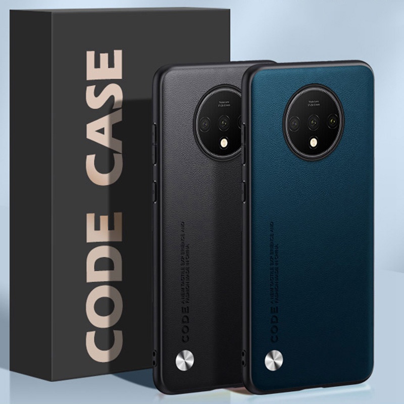 สําหรับ OnePlus 7T 7 Pro แฟชั่น หนัง พื้นผิว ด้านหลัง เคส TPU นิ่ม เคสป้องกัน