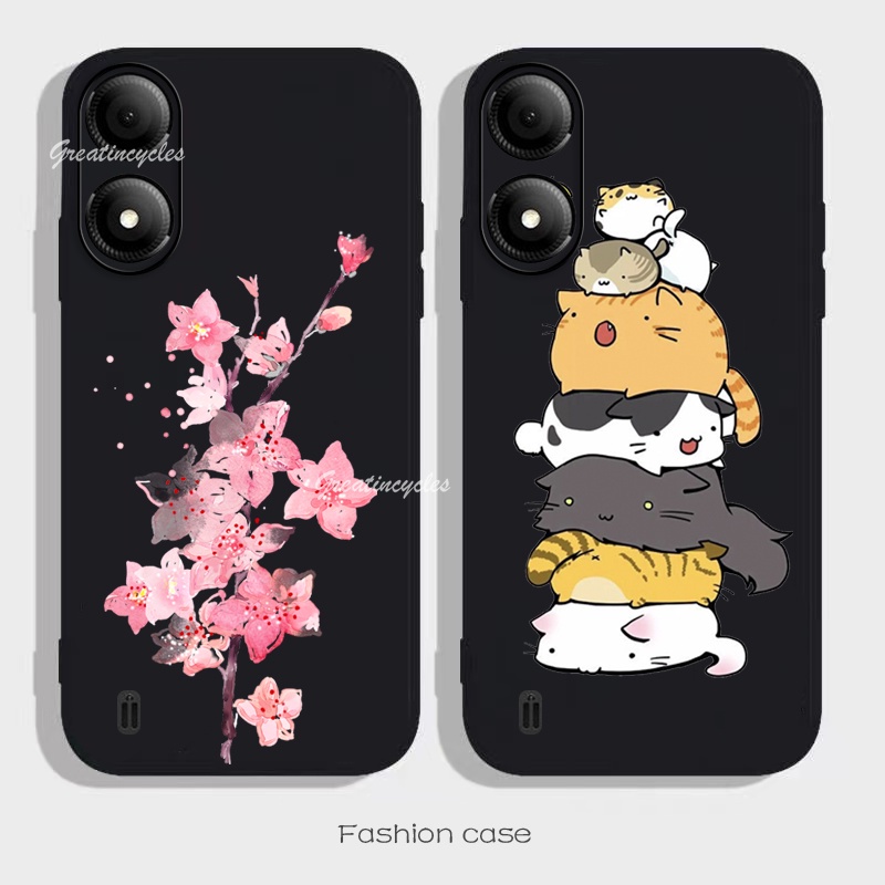 เคสโทรศัพท์มือถือ TPU นิ่ม เนื้อแมตต์ ลายดอกไม้ สําหรับ ZTE Blade A33s