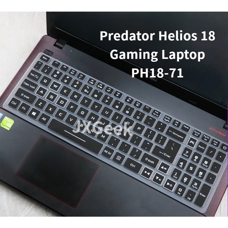 แผ่นฟิล์มซิลิโคนนิ่ม กันน้ํา สําหรับคีย์บอร์ด Acer Predator Helios 18 Gaming Laptop Acer 18 นิ้ว Ph18-71