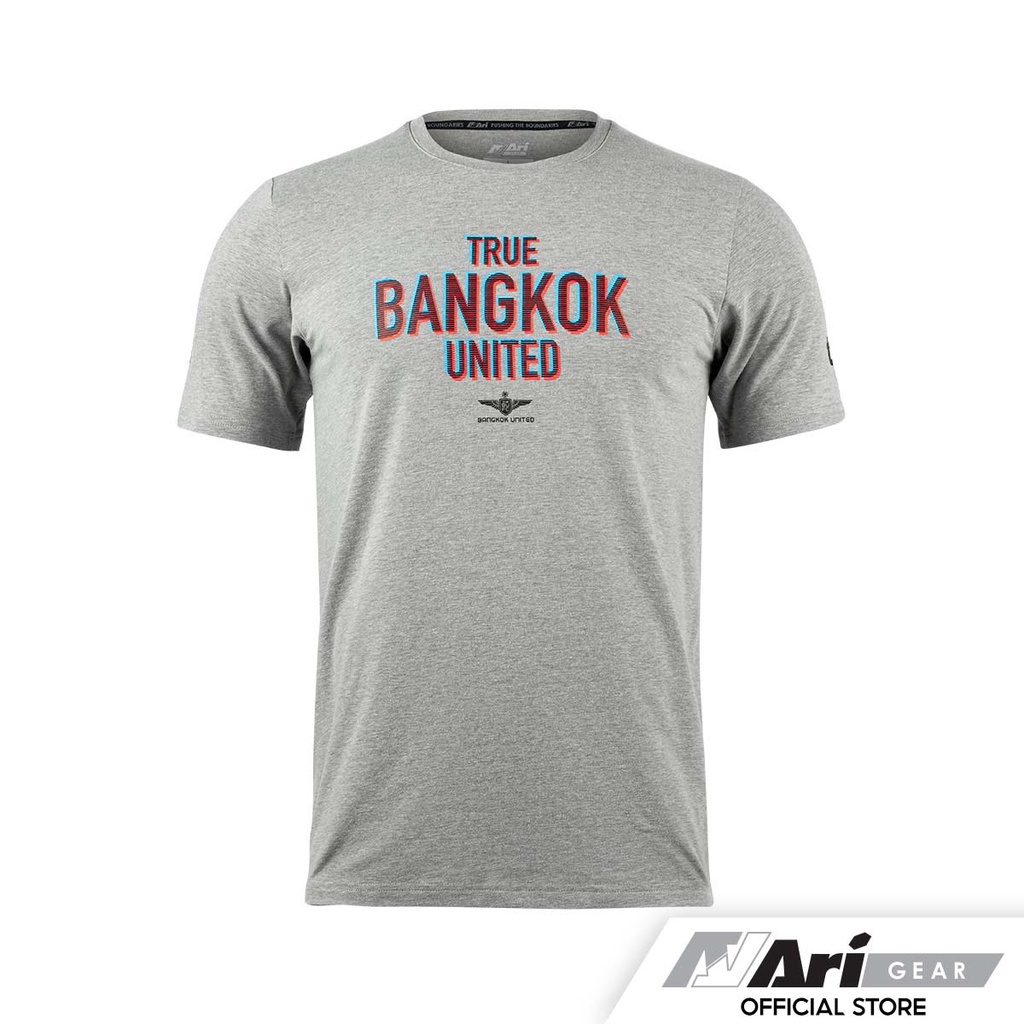 เสื้อกีฬาแขนสั้น ลายทีม Ari True Bangkok United 2022 2023 สีเทา ดํา แดง