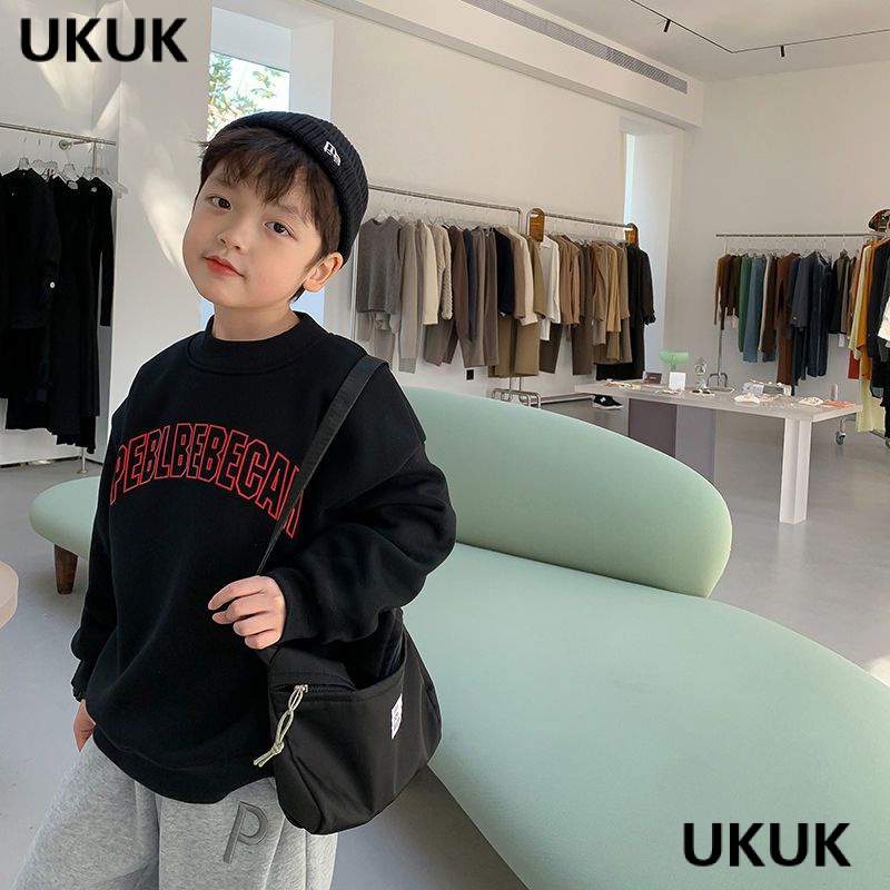 เสื้อกันหนาว ผ้าฝ้ายแท้ ทรงหลวม เข้ากับทุกการแต่งกาย แฟชั่นฤดูใบไม้ผลิ และฤดูใบไม้ร่วง สไตล์เกาหลี สําหรับเด็กผู้ชาย 2022