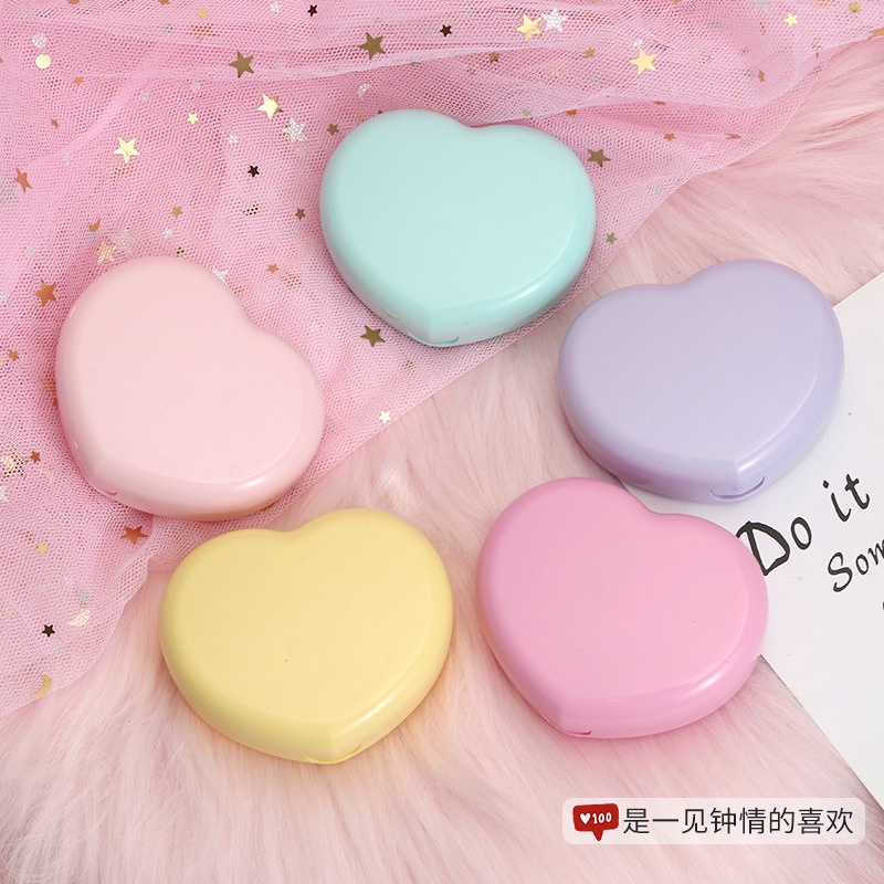 กล่องเก็บคอนแทคเลนส์ แบบพกพา ระดับไฮเอนด์ สีชมพูอ่อน แบบเรียบง่าย
