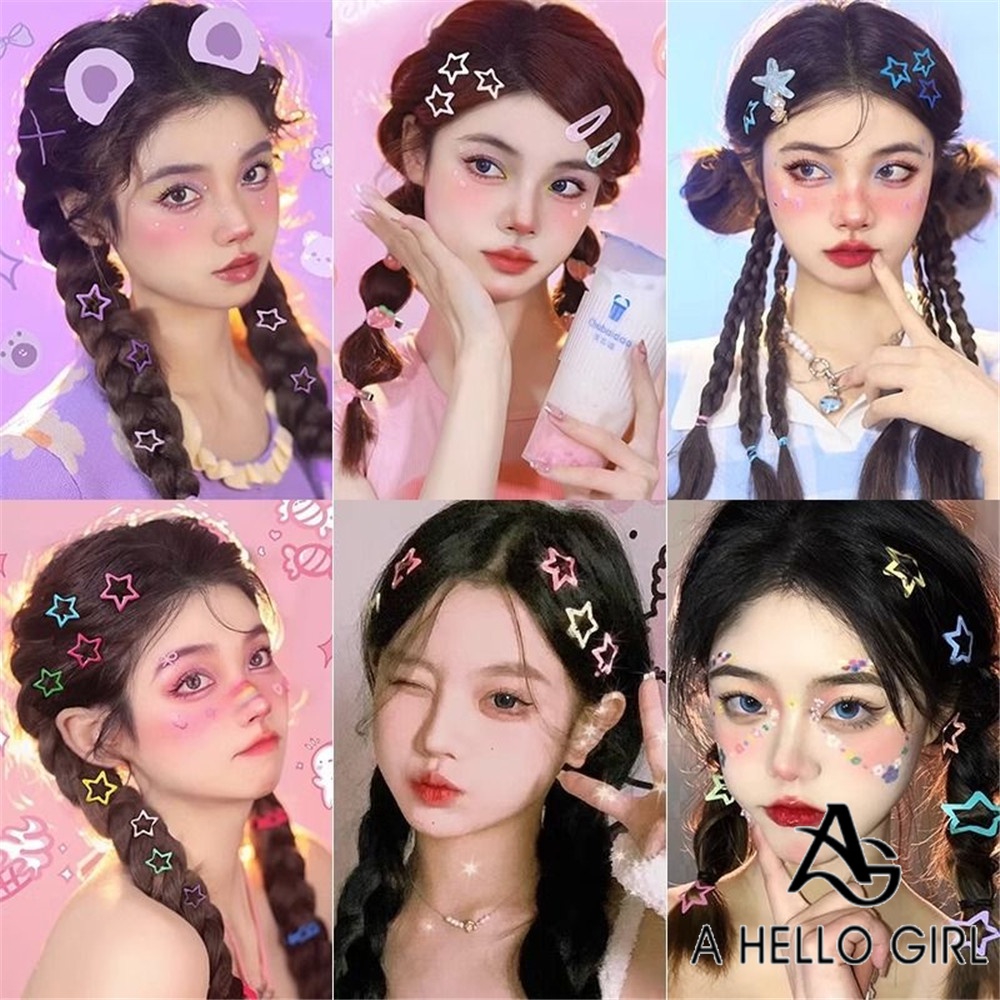 A HELLO GIRL กิ๊บติดผม รูปดาวห้าแฉก ขนาดเล็ก สีฟ้า สําหรับเด็กผู้หญิง