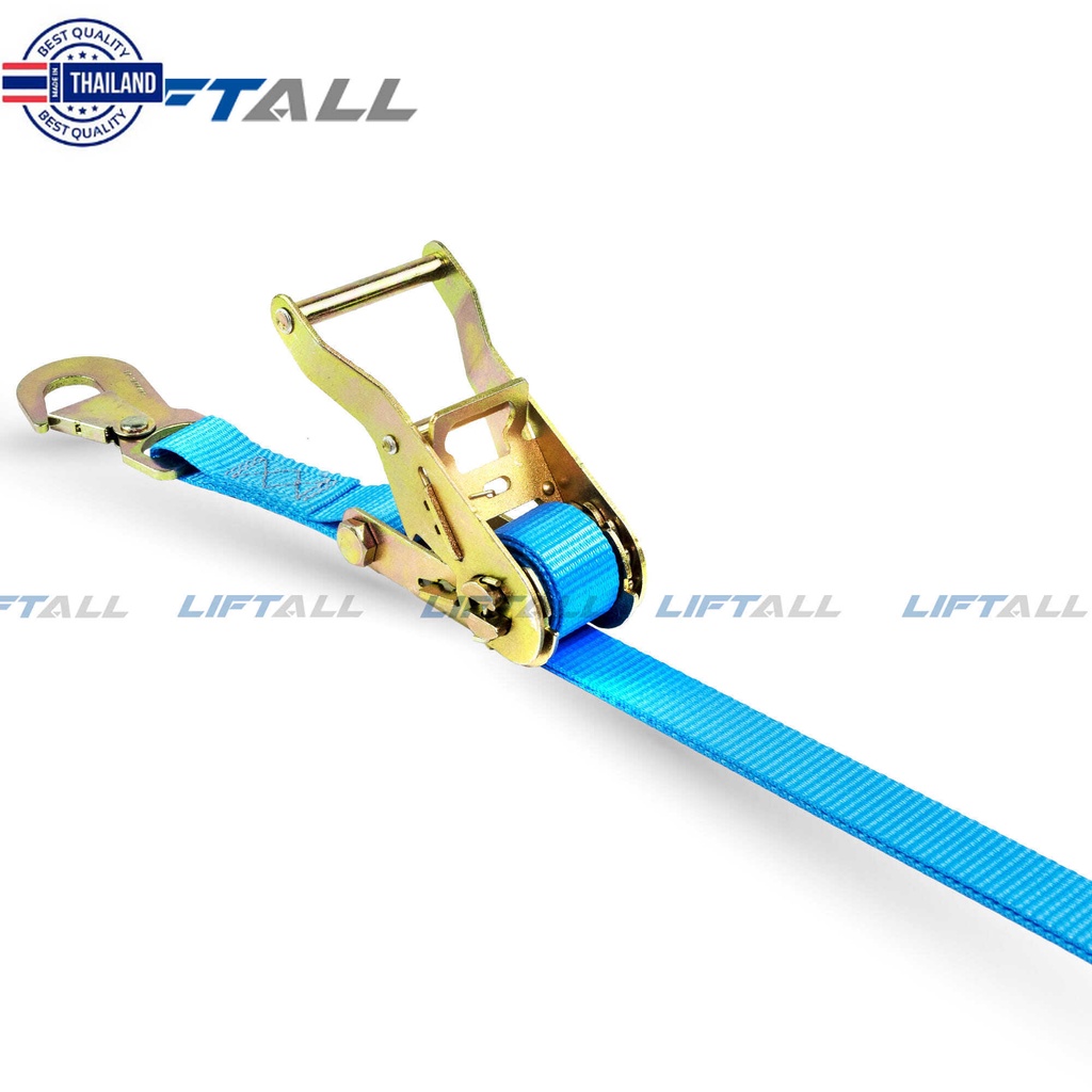 สายรัดของ Lift All  รัดน้ำหนัก 1.5 ตัน มีตะขอ-แมีล็อค Snap Hook 2 ปลาย สายรัดโพลีเอสเตอร์