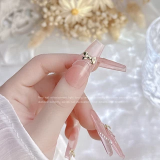 อุปกรณ์ตกแต่งเล็บสีทองและสีเงิน 10 ชิ้น / เครื่องประดับเพชรติดเล็บผูกโบว์คริสต์มาสอเนกประสงค์