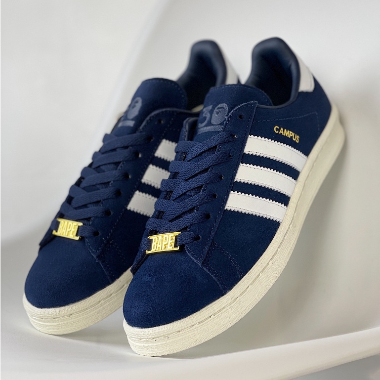 BAPE x Adidas Originals Campus 80s"30th Anniversary" Low Skate Shoes Casual Sneakers For Men Women