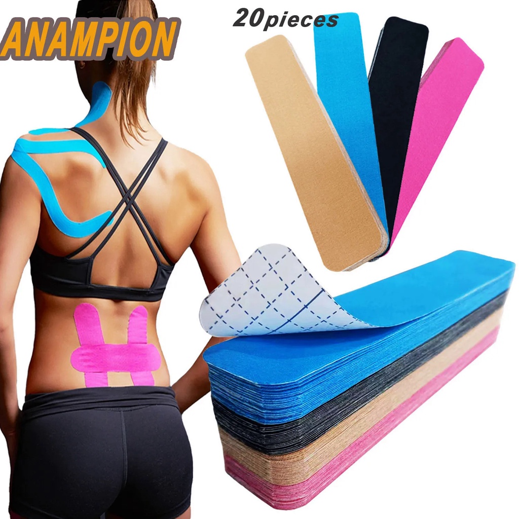 Kinesiology Tape Pro Athletic Sports (20 Precut Strips) Waterproof Elastic Athletic Tape Muscle Pain