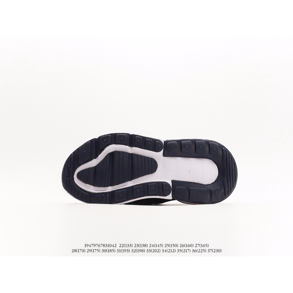 Nike Air Max 270 Low cut กีฬารองเท้าวิ่งรองเท้าเด็กรองเท้าผ้าใบกลางแจ้งสำหรับเด็กผู้หญิงสีดำ/สีขาว/