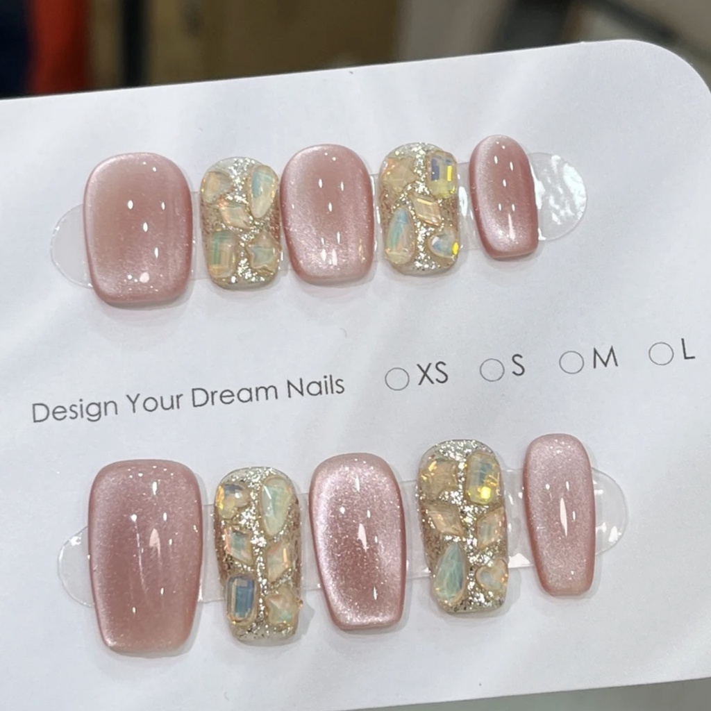 【HANDMADE】เล็บปลอม พอร์ซเลน สีชมพู นํากลับมาใช้ใหม่ได้ สีขาว สําหรับตกแต่งเล็บ