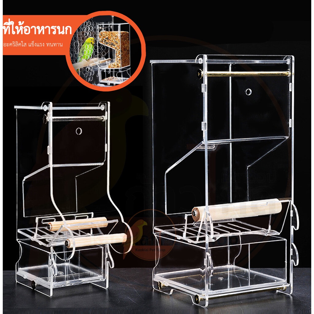 [อคริลิคใส] ที่ให้อาหารนกอัตโนมัติ กล่องให้อาหารนกแก้ว ที่ให้อาหารนกแก้ว ที่ให้อาหารนกแก้วอัตโนมัติ