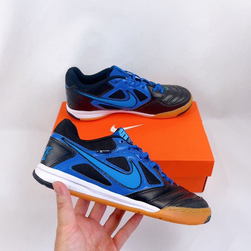 Sepatu Futsal Nike 5 Gato LTR สีดำ สีน้ำเงิน สีขาว IC สันทนาการ