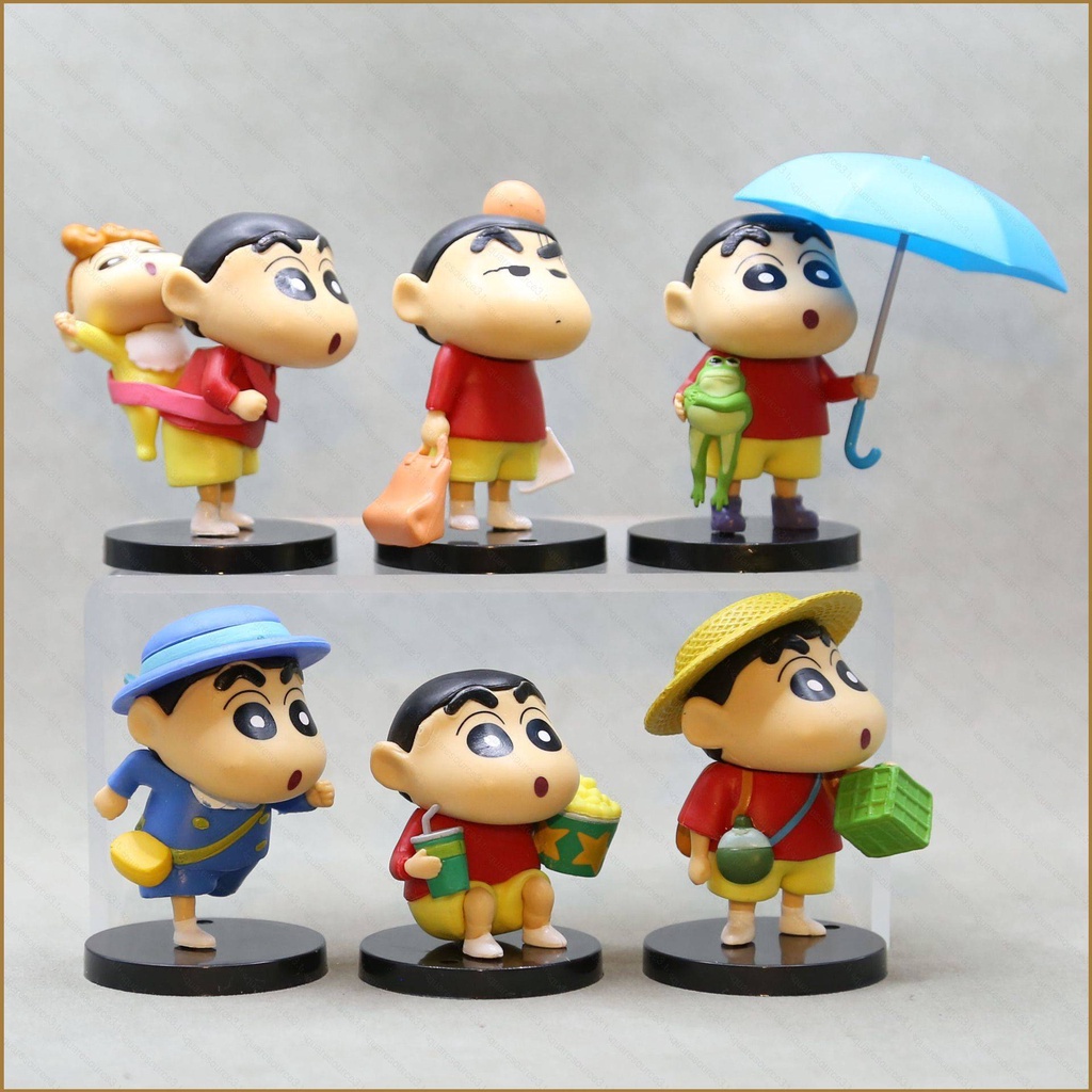 โมเดลฟิกเกอร์ ชินจัง 6 ชิ้น สําหรับตกแต่งบ้าน เก็บสะสม ของขวัญ squar3