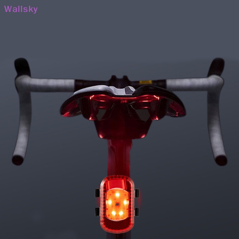 Wallsky&gt; ไฟท้ายจักรยาน Led 5 ดวง ชาร์จ USB พร้อมสัญญาณเตือน เพื่อความปลอดภัย