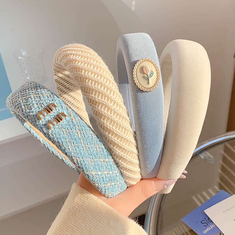 ที่คาดผมสีน้ําเงินฤดูใบไม้ผลิแฟชั่นสุภาพสตรีที่คาดผมปีกกว้างระดับไฮเอนด์ 2025 ที่คาดผมล้างหน้าสาวสไตล์ใหม่ - รูปที่ 6